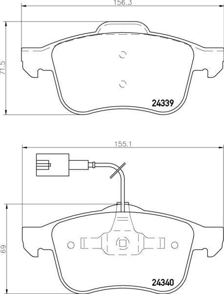 Mintex Brake Pad Set fits -Alfa Romeo MDB2790 (also fits other vehicles)