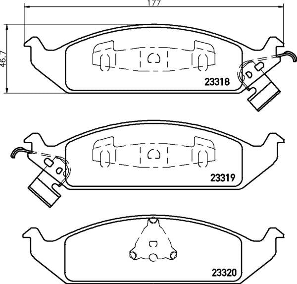 Mintex Brake Pad Set fits -Chrysler Dodge MDB1784 (also fits other vehicles)