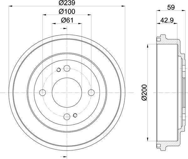 Mintex Brake Drum (Single) fits -Honda MBD220 (also fits other vehicles)