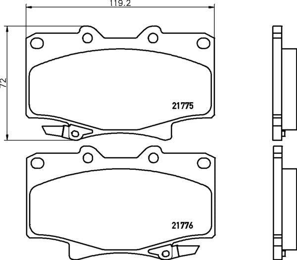 Mintex Brake Pad Set fits -Toyota MDB1695 (also fits other vehicles)