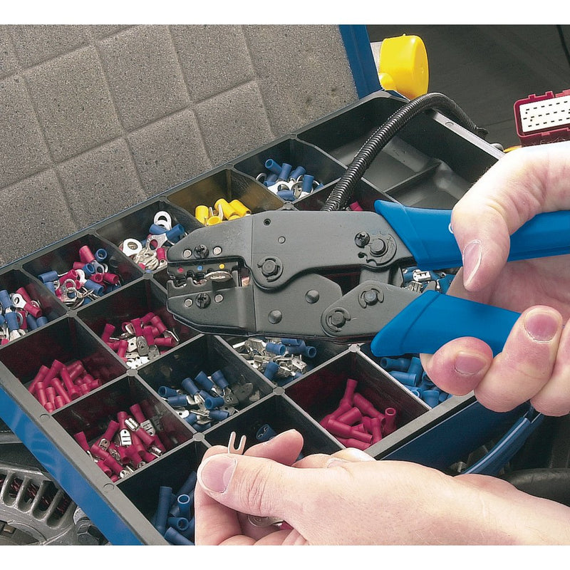 Ratchet Crimping Tool and Terminal Kit, 220mm