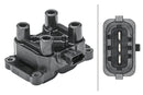 HELLA 5DA 358 168-501 Ignition Coil - 12V - 3-pin connector - Bolted