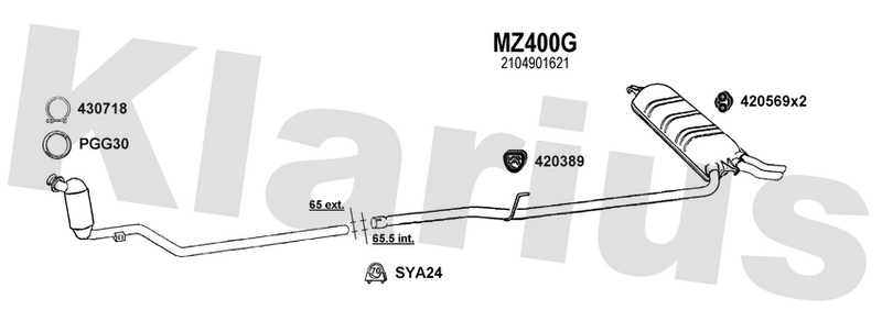 Klarius MZ400G - Box With Tail Pipe  - Fits Mercedes E300 3.0TDi