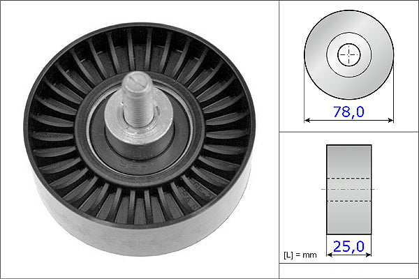 INA Deflection/Guide Pulley - V-Ribbed Belt - Part No - 532070510