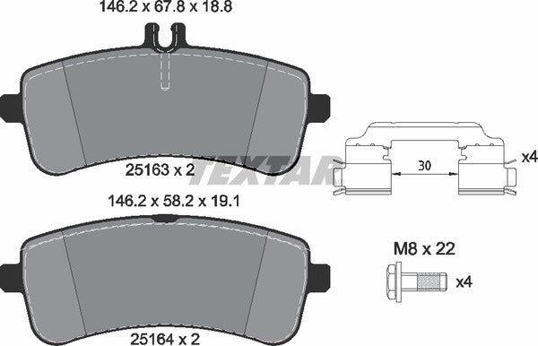 Textar Brake Pad Set - 2516302