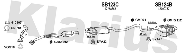 Klarius SB123C - Box With Centre Pipe  - Fits Saab 9-3 1.9TiD
