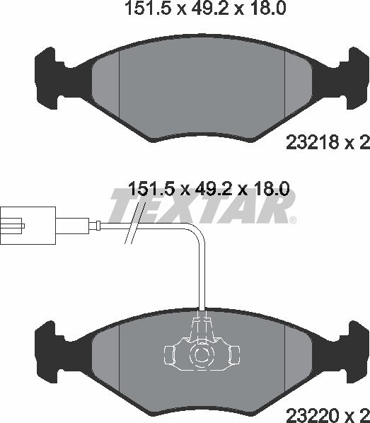 Textar Brake Pad Set - 2321801