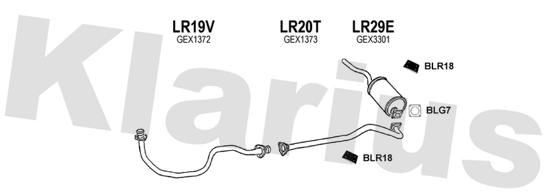 Klarius LR19V - Front Pipe  - Fits Land Rover 109 2.25