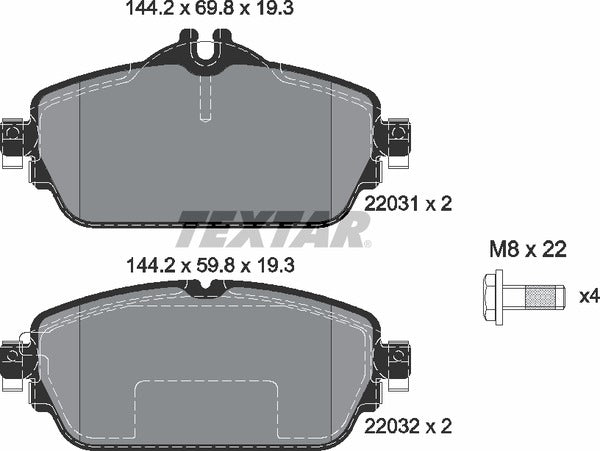 Textar Brake Pad Set - 2203102