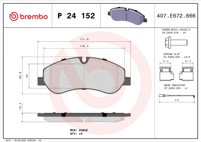 Brembo Brake Pad Set - P24152