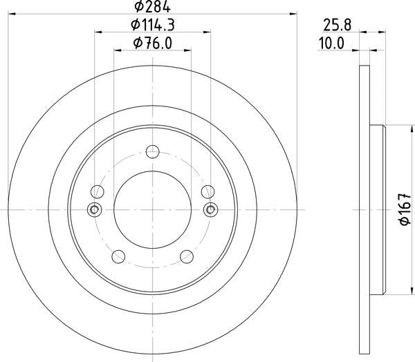 Mintex Brake Discs fits -Hyundai Kia V302:5 MDC2484 (also fits other vehicles)