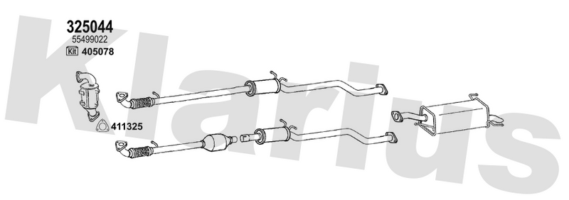 Klarius 325044 - Catalyst Type Approved Withpip  - Fits Opel Viva 1.0