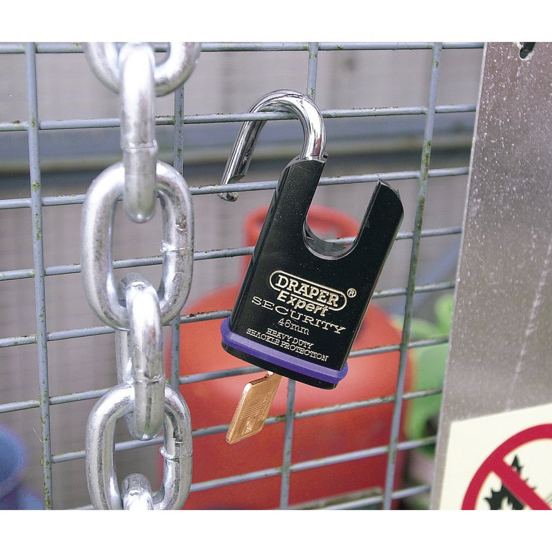 Heavy Duty Padlock and 2 Keys with Shrouded Shackle, 46mm