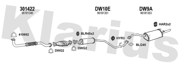 Klarius 301422 - Front Pipe For Cat  - Fits Daewoo Leganza 2.0i