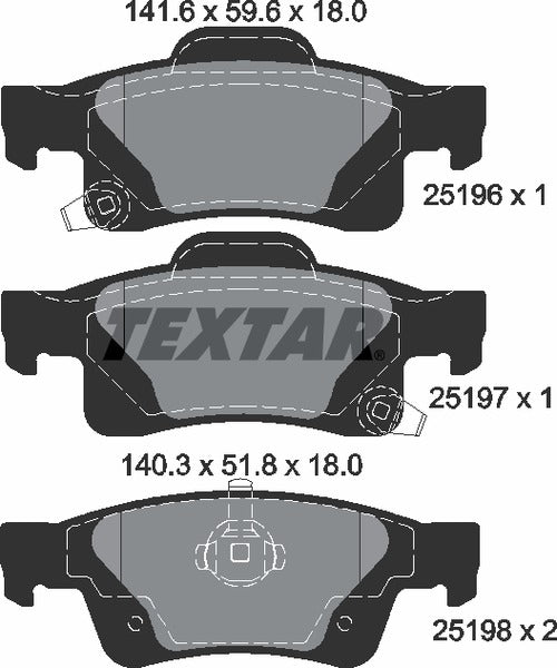 Textar Brake Pad Set - 2519601