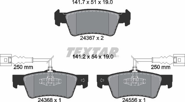 Textar Brake Pad Set - 2436701