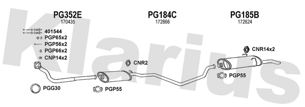 Klarius PG352E - Front Pipe  - Fits Peugeot 405 1.6,1.9