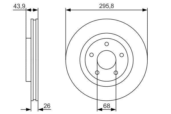 Bosch Brake Disc Pair Part No - 0986479R89