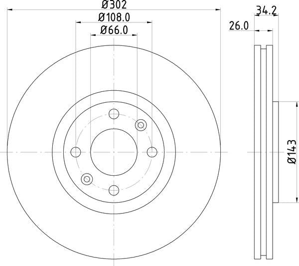 Mintex Brake Discs fits -Citroën DS (Capsa) Peugeot Vauxhall V336:5 MDC2032 (also fits other vehicles)