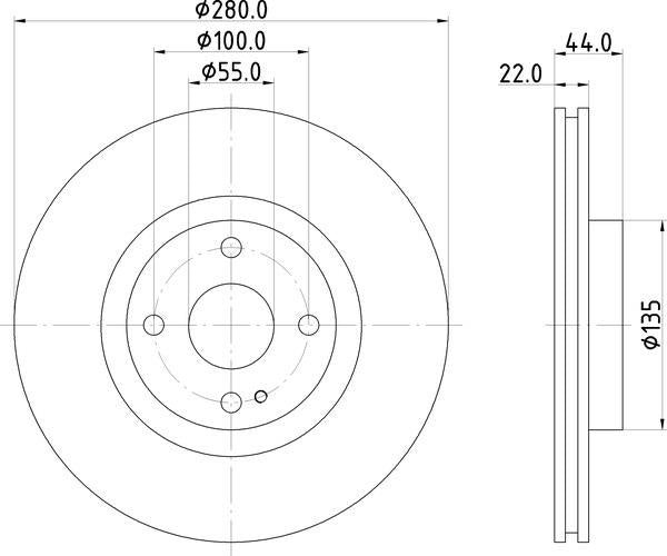Mintex Brake Discs fits -Abarth Fiat Mazda V278:4 MDC2859C (also fits other vehicles)