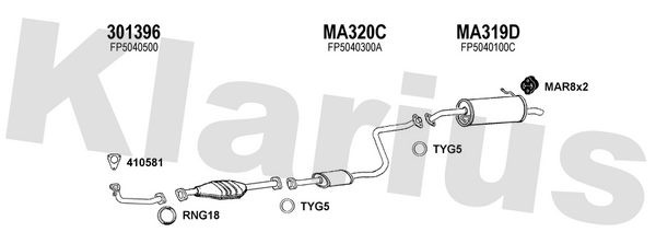 Klarius 301396 - Front Pipe For Cat  - Fits Mazda Premacy 1.8i