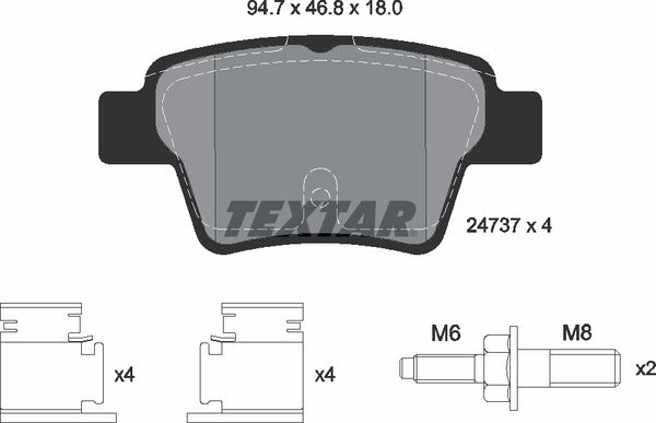 Peugeot, Brake Pad Set - Textar 2473701