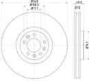 Mintex Brake Discs fits -Citroën Peugeot V280:5 MDC2543 (also fits other vehicles)