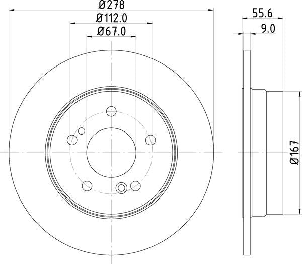 Mintex Brake Discs fits -Chrysler MercedesBenz V296:5 MDC855C (also fits other vehicles)