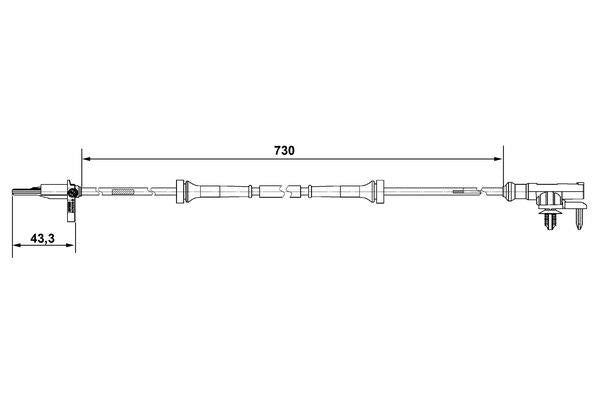 Bosch Wheel Speed Sensor Part No - 0265007637