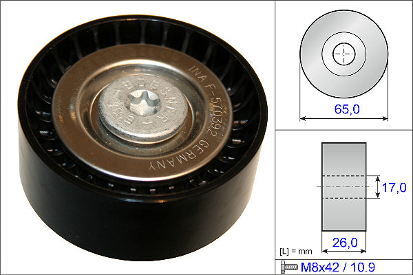 INA Deflection/Guide Pulley - V-Ribbed Belt - Part No - 532060810