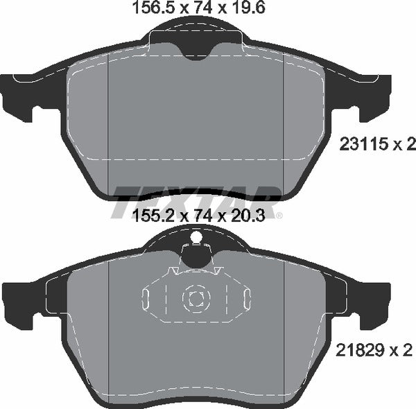 Opel Vauxhall, Brake Pad Set - Textar 2311502
