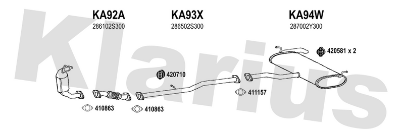 Klarius KA92A - Front Pipe  - Fits Hyundai ix35 2.0CRDi