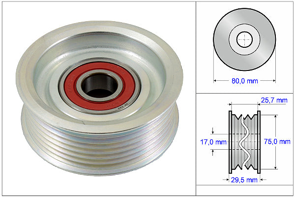 INA Deflection/Guide Pulley - V-Ribbed Belt - Part No - 532058710