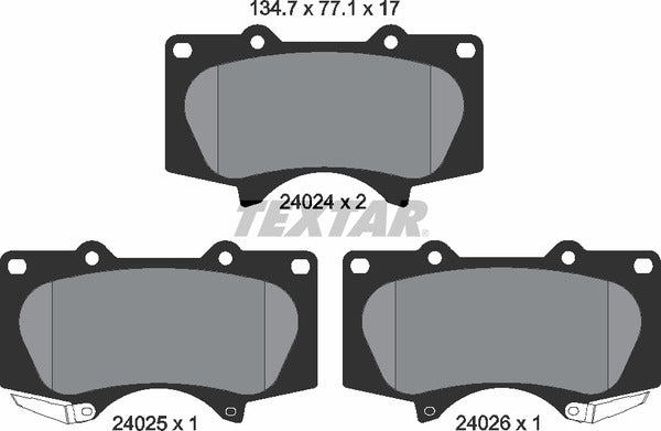 Textar Brake Pad Set - 2402403