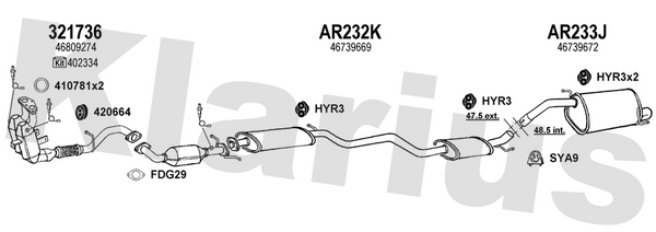 Klarius 321736 - Catalyst Type Approved Withpip  - Fits Alfa Romeo 147 2.0i