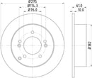 Mintex Brake Discs fits -Kia V286:6 MDC2108 (also fits other vehicles)