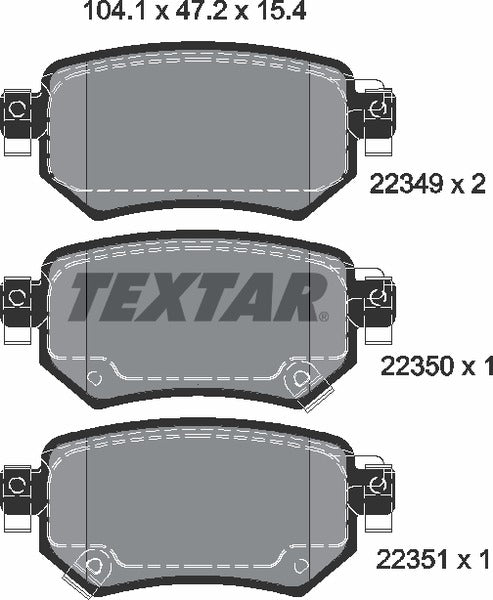 Textar Brake Pad Set - 2234901