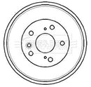 Borg & Beck Brake Drum (Single) -BBR7181