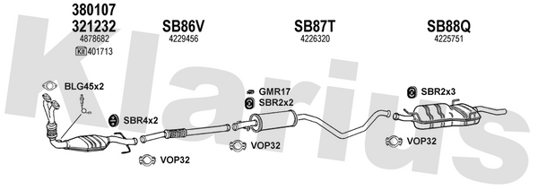 Klarius 321232 - Catalyst Type Approved Withpip  - Fits Saab 900 2.3i