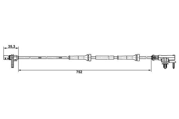 Bosch Wheel Speed Sensor Part No - 0265007638