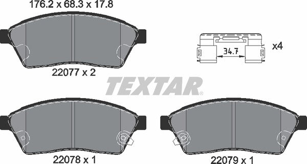Textar Brake Pad Set - 2207701