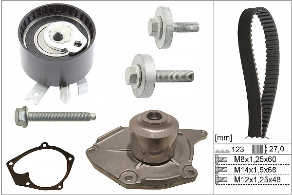 INA Water Pump & Timing Belt Set - Part No - 530019731