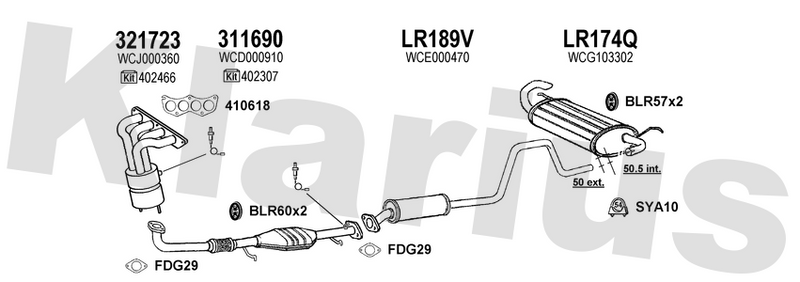 Klarius 321723 - Catalyst Type Approved Withpip  - Fits Land Rover Freelander 1.8i