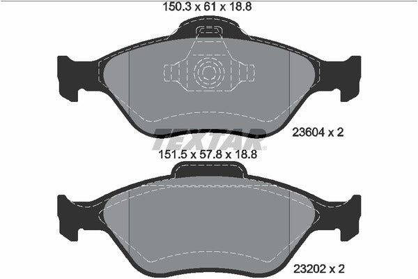 Ford Mazda, Brake Pad Set - Textar 2360406