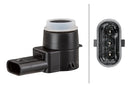 HELLA 6PX 358 141-091 Sensor, parking distance control - angled - 3-pin connector - Plugged