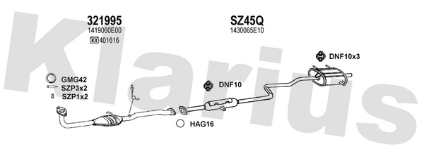 Klarius 321995 - Catalyst Type Approved Withpip  - Fits Suzuki Swift 1.0i
