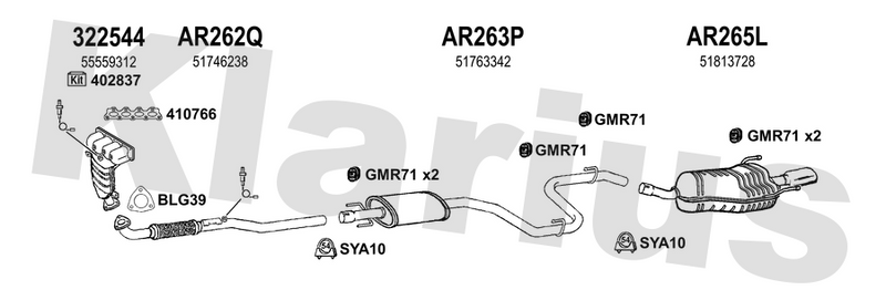 Klarius 322544 - Catalyst Type Approved Withpip  - Fits Alfa Romeo 159 1.8MPi