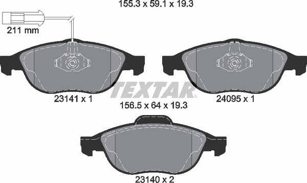 Textar Brake Pad Set - 2314101