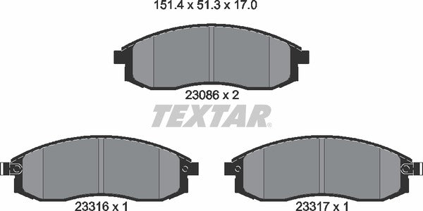Textar Brake Pad Set - 2308601