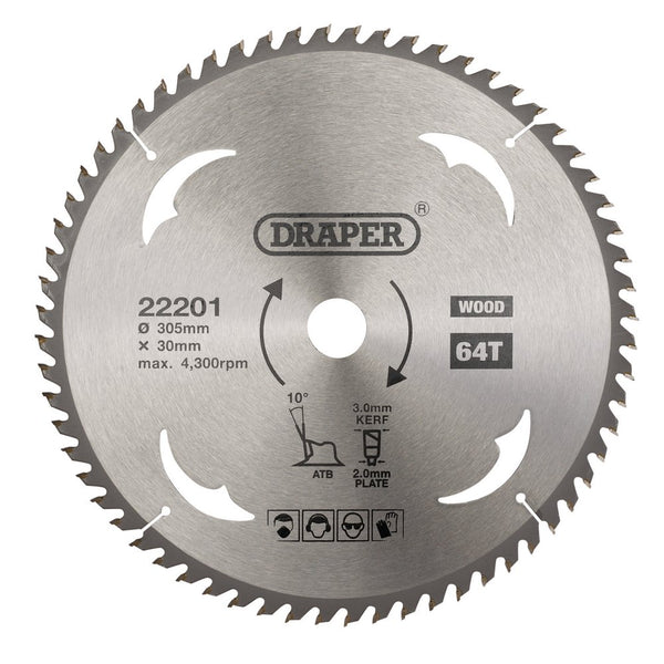 Draper Tct Saw Blade 305mm 64T Wood - 22201